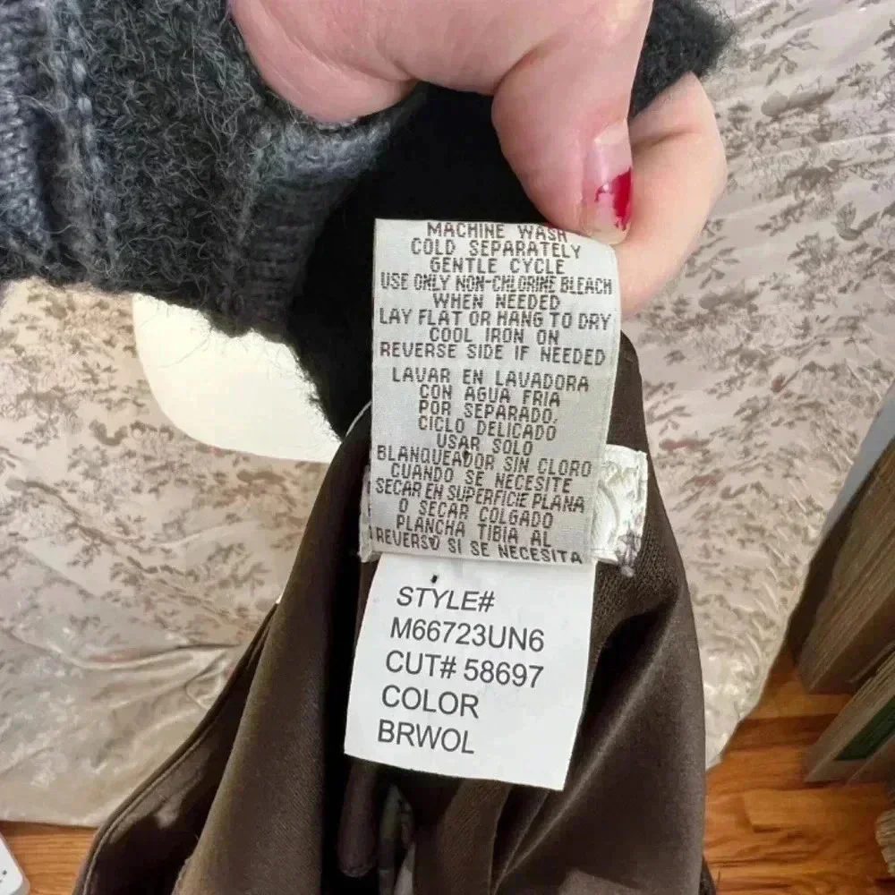 y2k Vintage Speechless Brown Babydoll Dress Leaf Pattern Size L - Picture 5 of 6